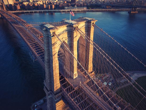 arial of Brooklyn bridge arial of Brooklyn bridge